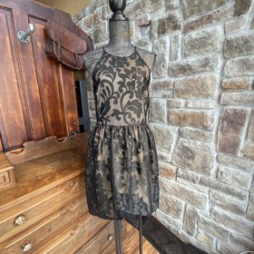Aqua Black and Nude Dress, Size L