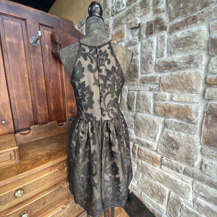 Aqua Black and Nude Dress, Size L