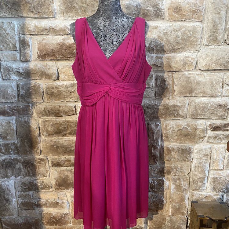 Donna Morgan Purple Ruched Sheath Dress, Size 16