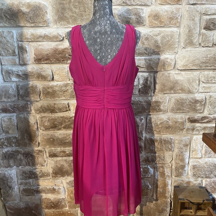 Donna Morgan Purple Ruched Sheath Dress, Size 16