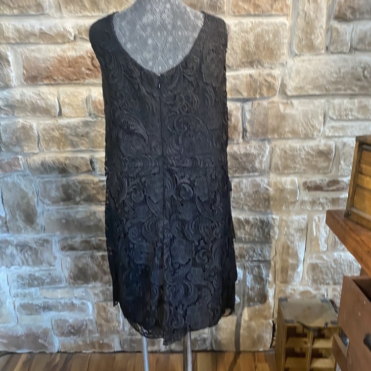 Patra Black Crochet Lace Cocktail Dress, 20W