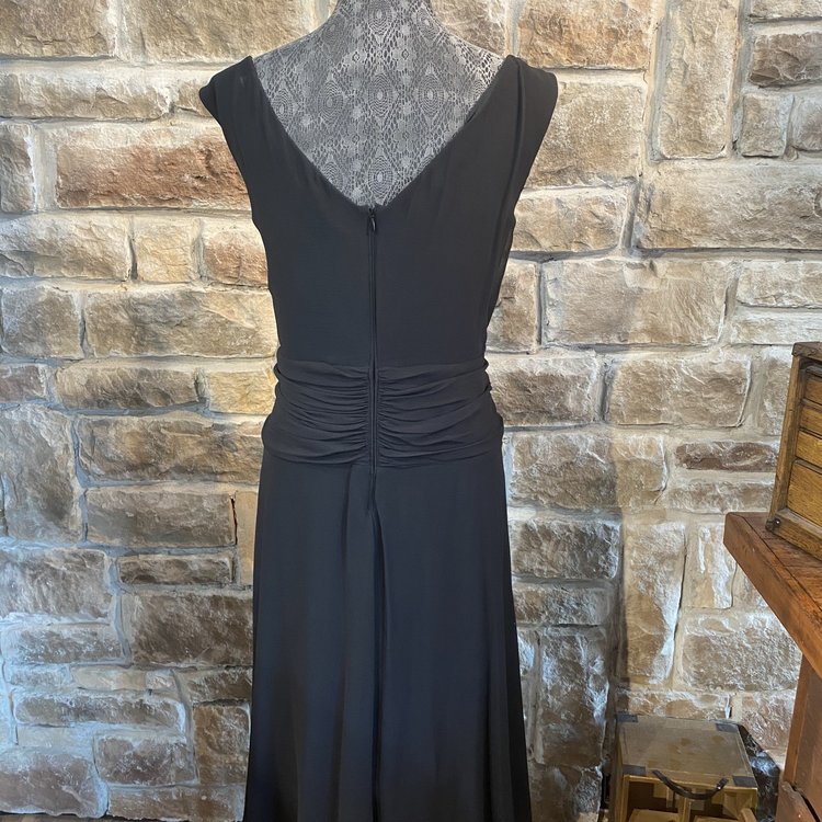 Tadashi Black Rusched Tea Dress, Size 20