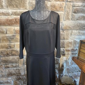 Love Squared Black Illusion A Line Party Dress, Size 2X