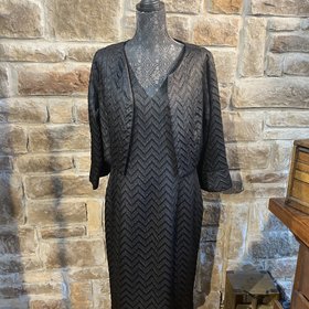 B Michael Black Dress and Jacket Set, Size 16