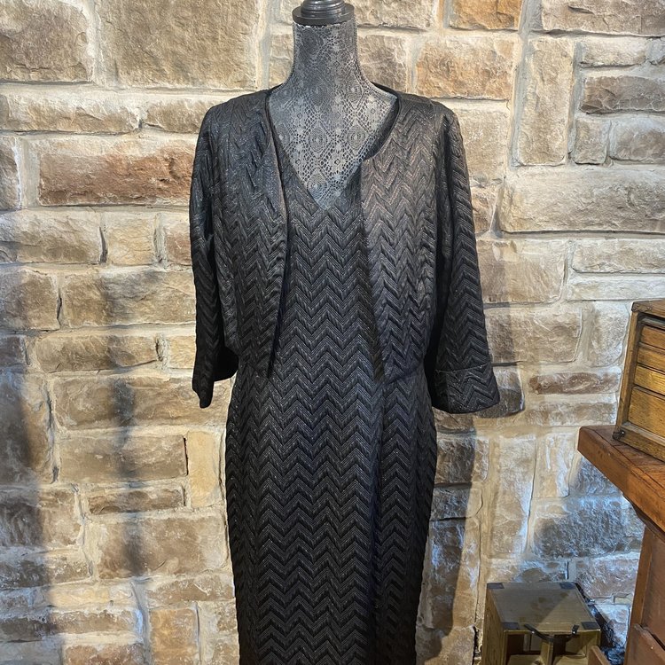 B Michael Black Dress and Jacket Set, Size 16