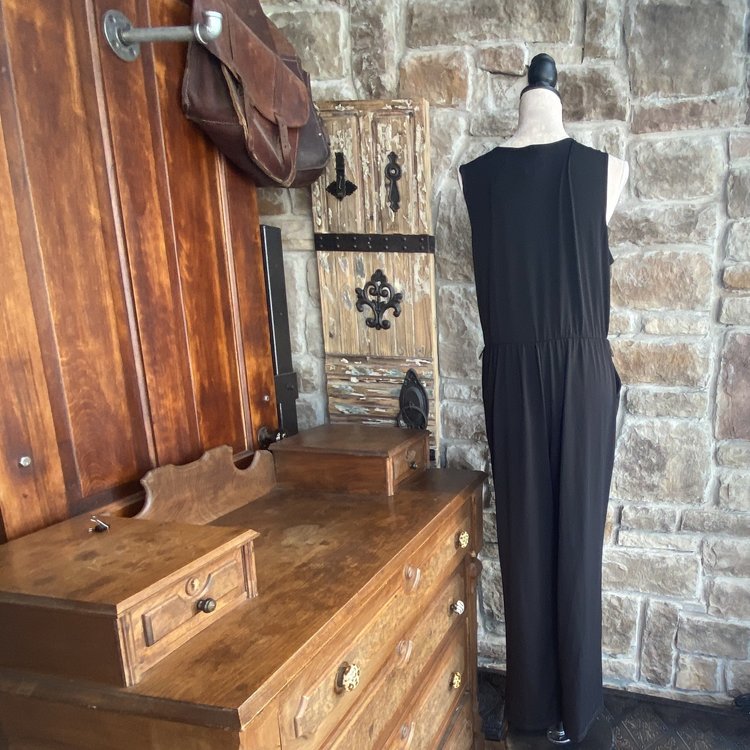 NY Black Jersey Jumpsuit, Size PXL