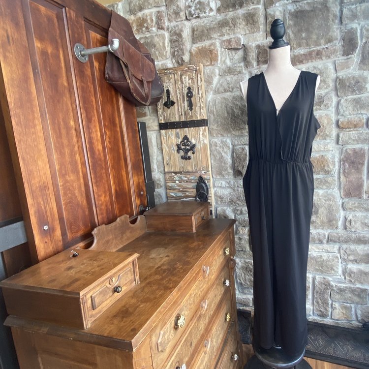 NY Black Jersey Jumpsuit, Size PXL