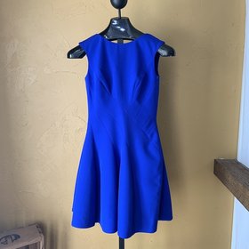 Aqua Blue Fit and Flare Party Dress, Size 0