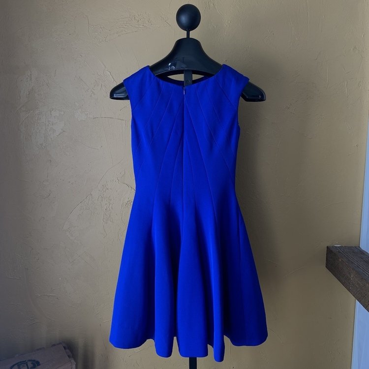 Aqua Blue Fit and Flare Party Dress, Size 0