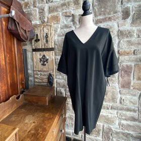 Ralph Lauren Black Bell Sleeve Shift Dress, Size XL
