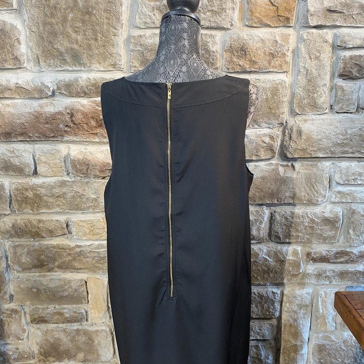 Kensie Black Sheath with Fringe, Size M