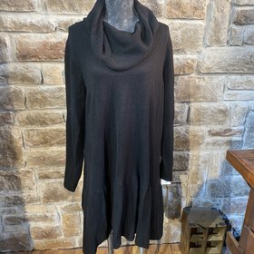 Collection Women Black Cowl Neck Dress, Size 2X