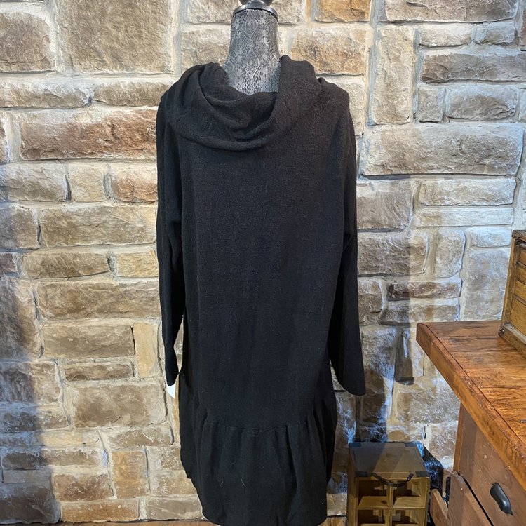 Collection Women Black Cowl Neck Dress, Size 2X
