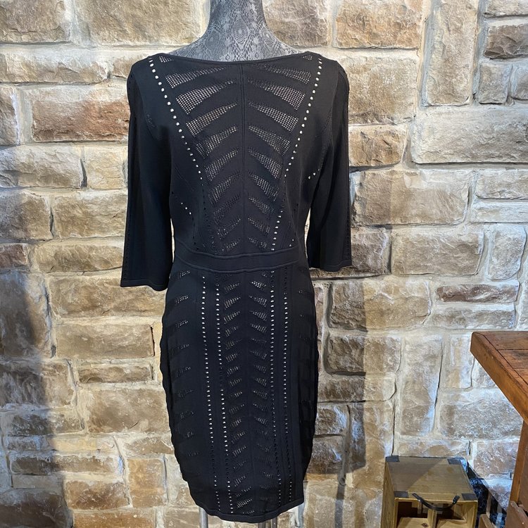 Calvin Klein Black Illusion Sheath, Size XL