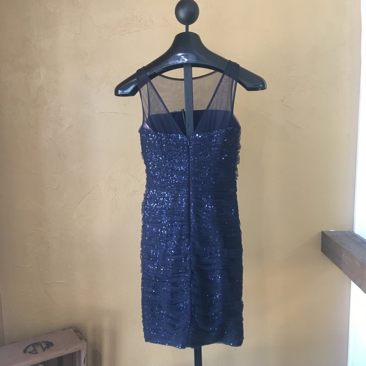 Navy Blue Sequin Dress, Size S