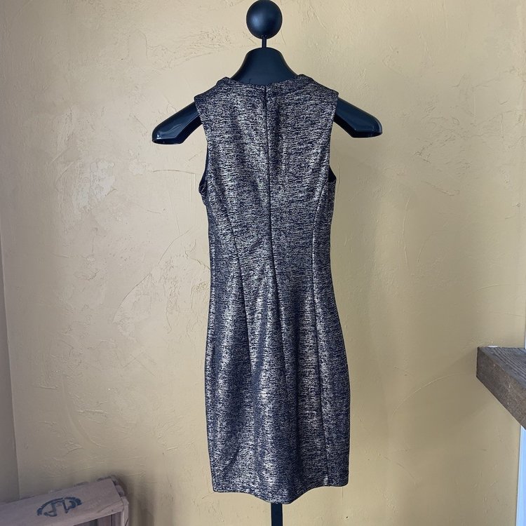 Guess Black and Gold Metallic Party Dress, Size 0