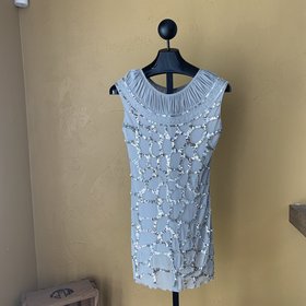 Portabello Gray Sequined Sheath Dress, Size S