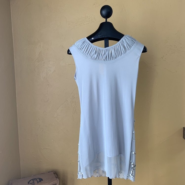 Portabello Gray Sequined Sheath Dress, Size S