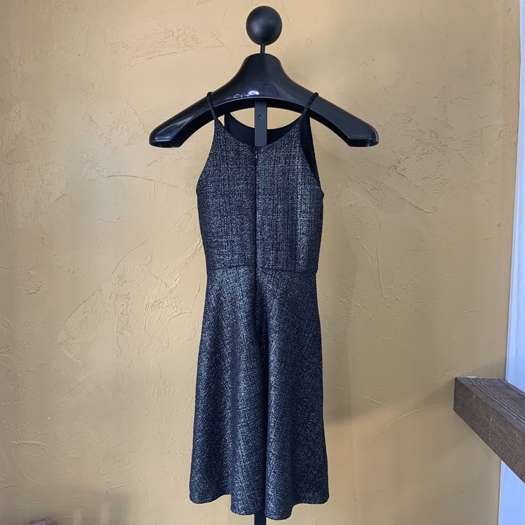 Aqua Black Metallic Dress, Size XS