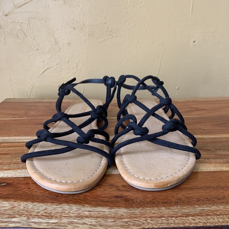 Report Black Strappy Cord Sandals, Size 8.5