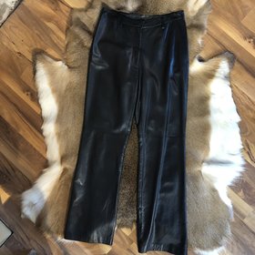 Ann Taylor Black Leather Pants, Size 6