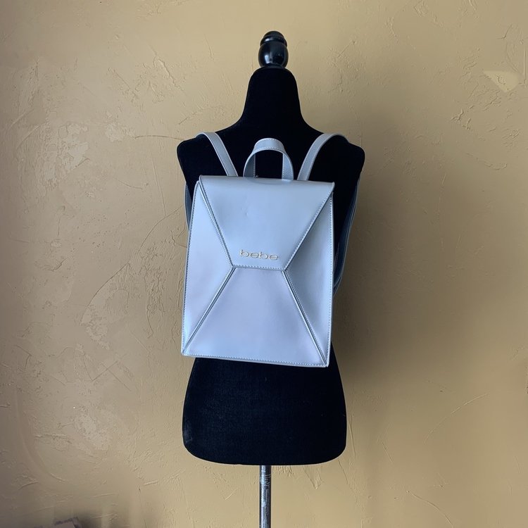 Bebe Silver Micro Mini Backpack