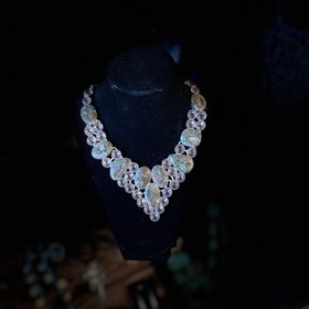 Copper Rhodochrosite or Morganite Gemstone Necklace