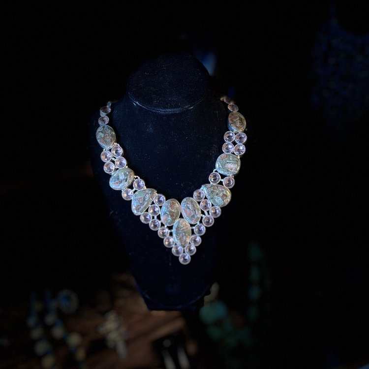 Copper Rhodochrosite or Morganite Gemstone Necklace