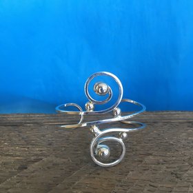 Double Spiral German Silver Bracelet