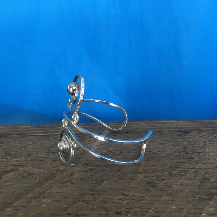 Double Spiral German Silver Bracelet
