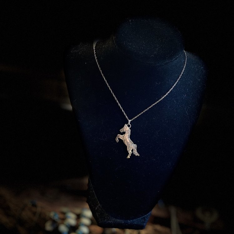 Louise Vlazzie Sterling Silver Appaloosa Horse Necklace