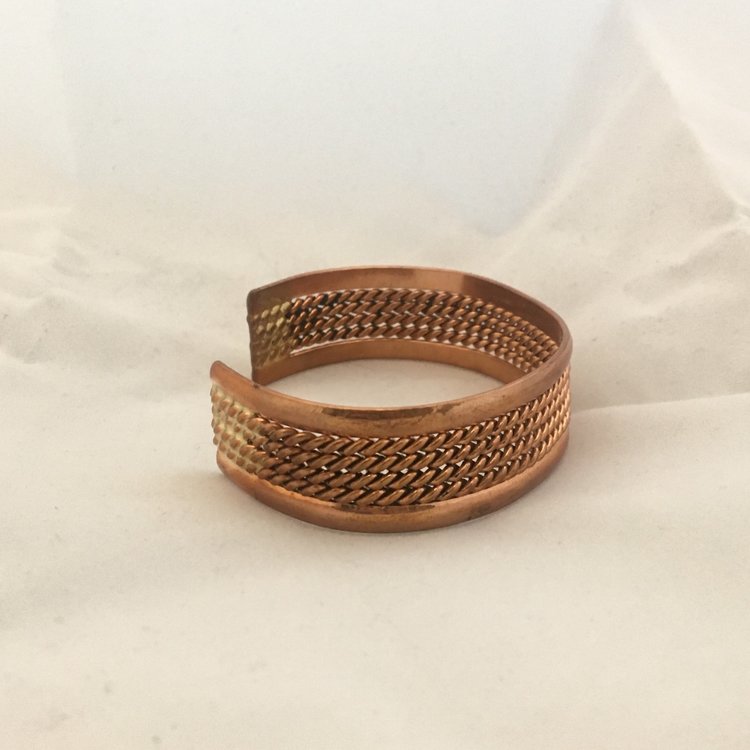 Small Detailed Genuine Copper Bracelet