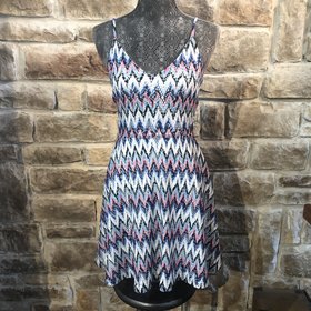 Aqua Multicolor Crochet A-Line Dress