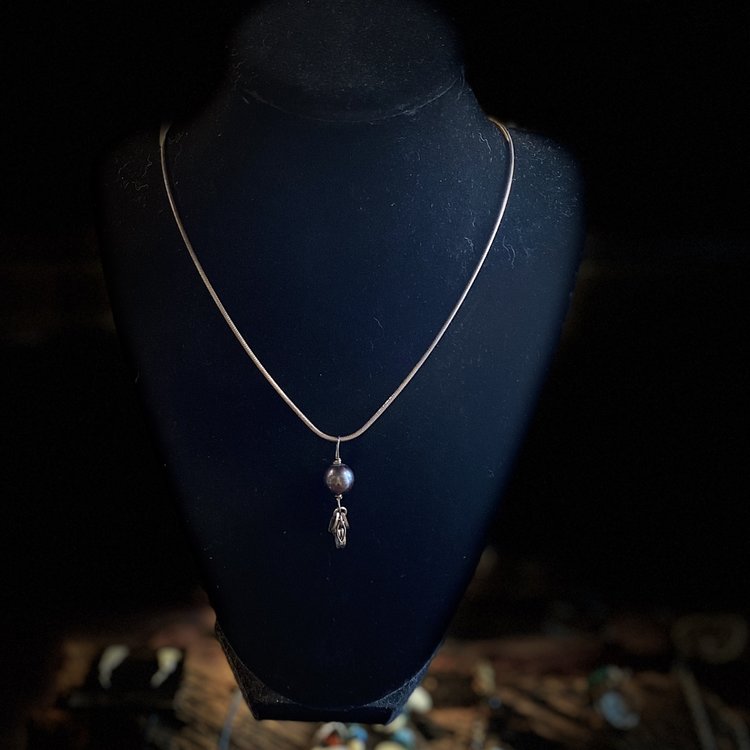 Blue-Gray Pearl Necklace