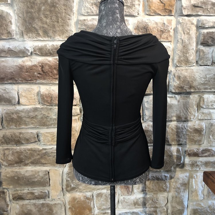 Tadashi Black Top with Jewel, Size M