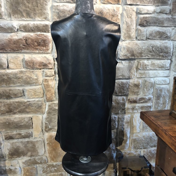 City Studio Black Faux Leather Dress