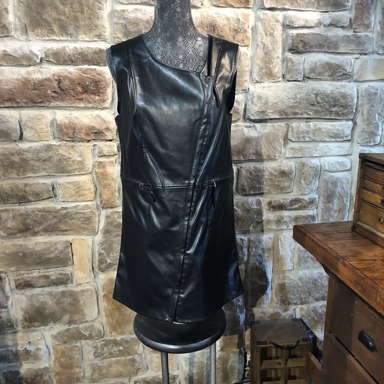 City Studio Black Faux Leather Dress