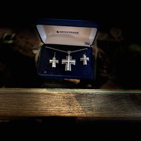 Cross Necklace and Earrings Set