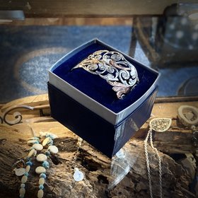 Copper and Silver Swirl Cuff