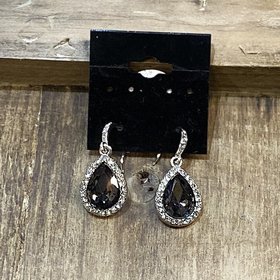 Grey Gemstone Drop Earrings