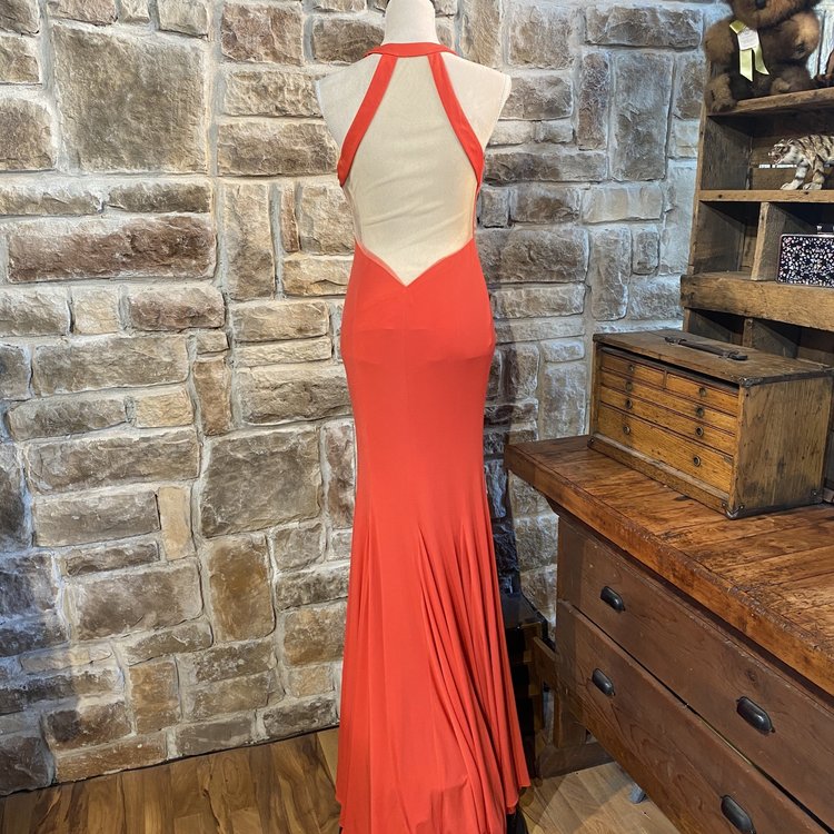 Jovani Red Illusion Mesh Formal Dress, Size 2