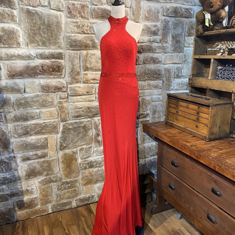Jovani Hot Red Gown, Size 6