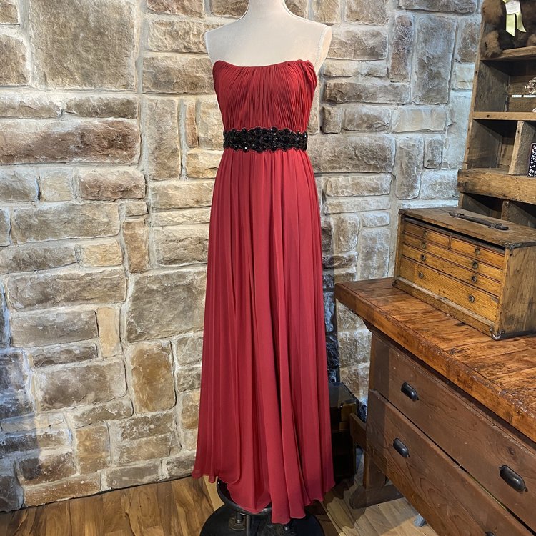 Theia Silk Embellished Sleeveless Gown, Size 4