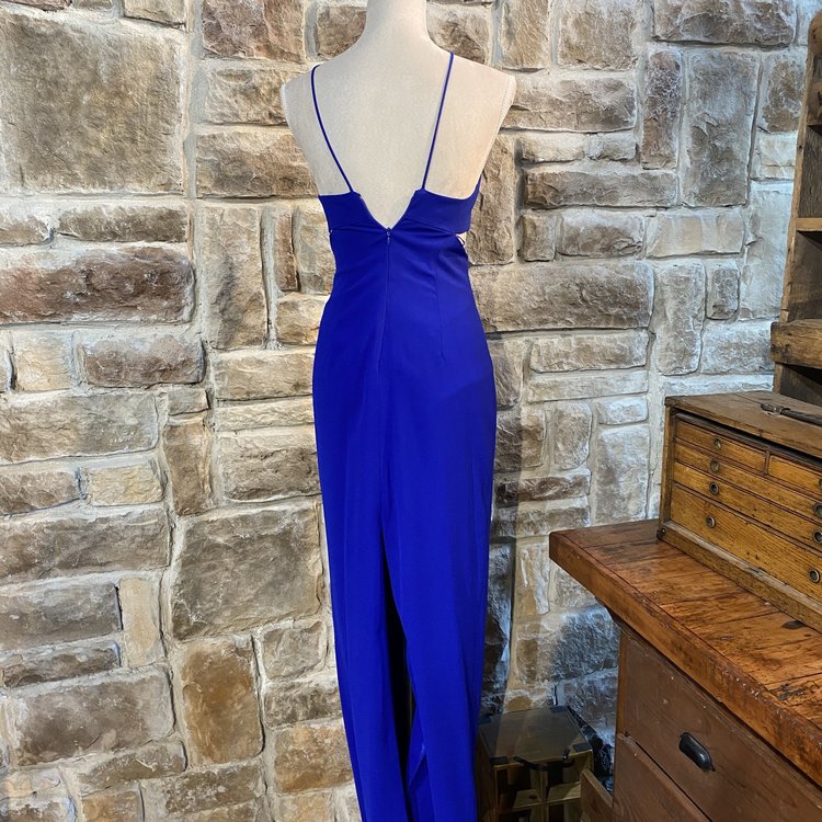 Aidan Mattox Blue Halter Evening Gown, Size 0