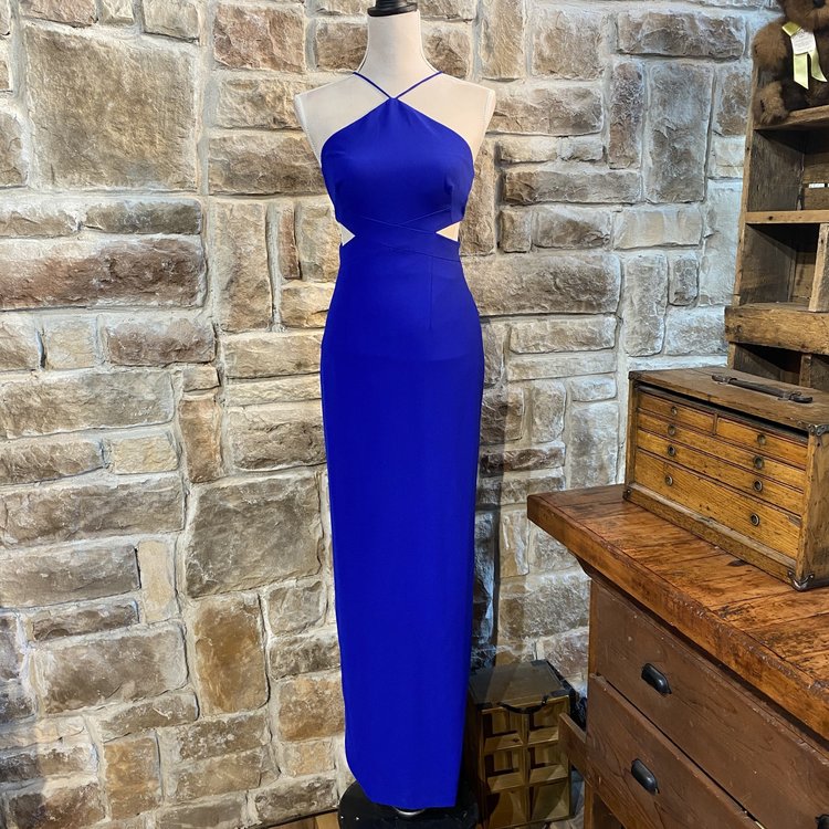 Aidan Mattox Blue Halter Evening Gown, Size 0