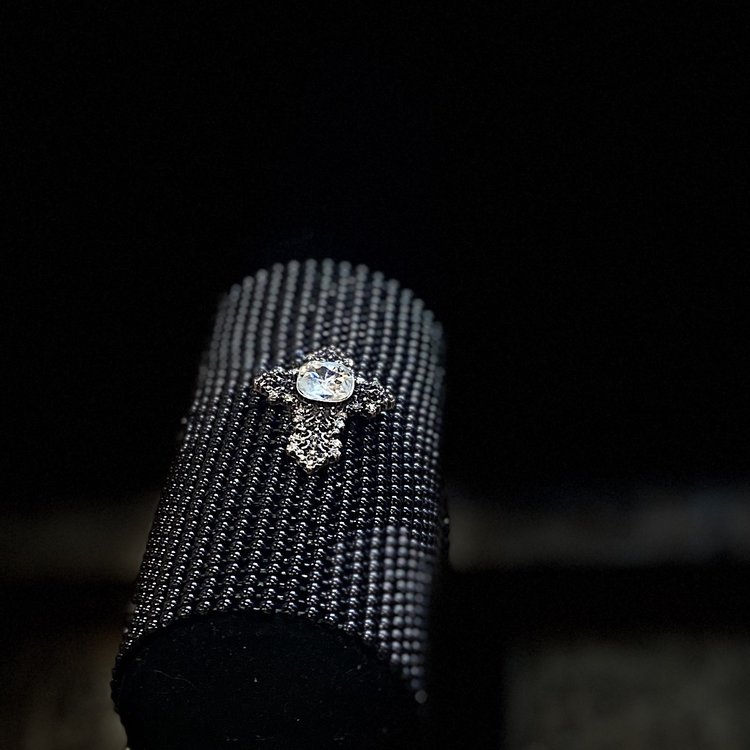 Black Chain Cuff with Cross