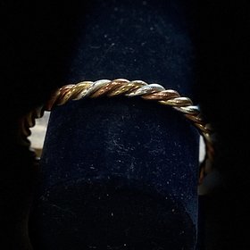 Twisted Copper, Gold, and Silver Bracelet