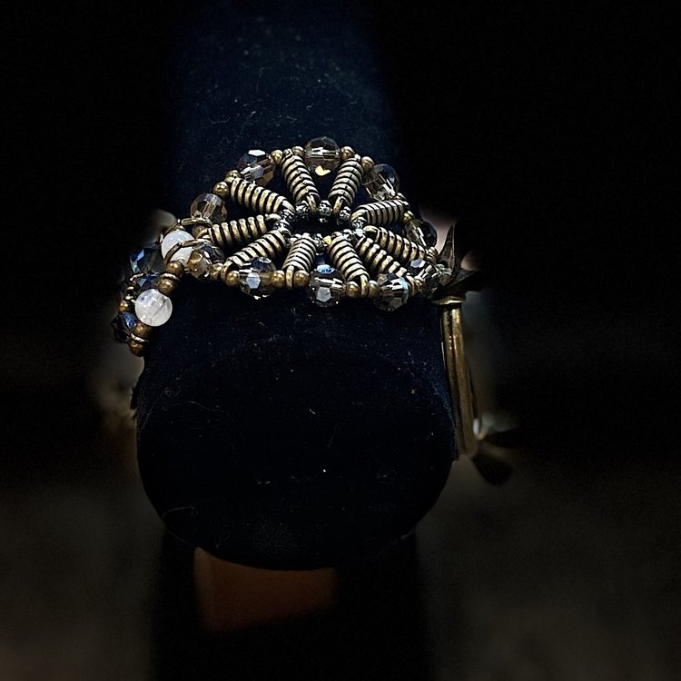 Gold Beaded Spiral Bracelet