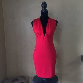 Blaque Label Red V-Neck With Open Back, Size M