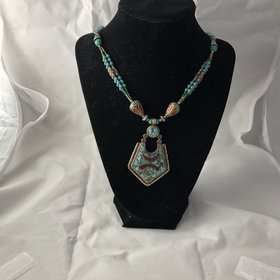 Genuine Turquoise and Silver Necklace